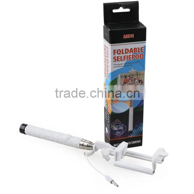 Hot sale product wire cable moblie monopod selfie stick for cell phone