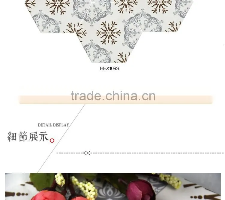 customized hexagon tile 100*200*175mm glazed porcelain bathroom tile ceramic kitchen tile