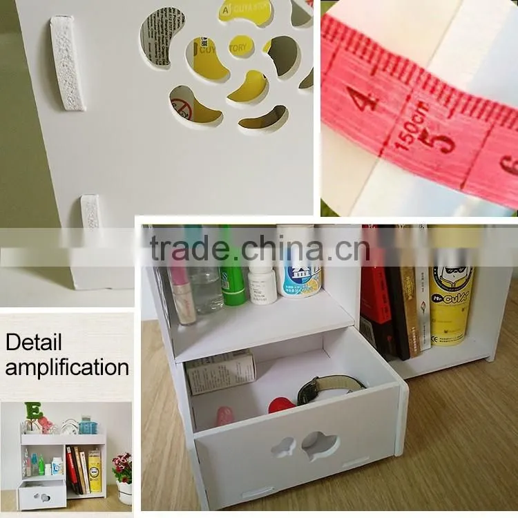 Bedroom regularly plastic book storage box with drawer