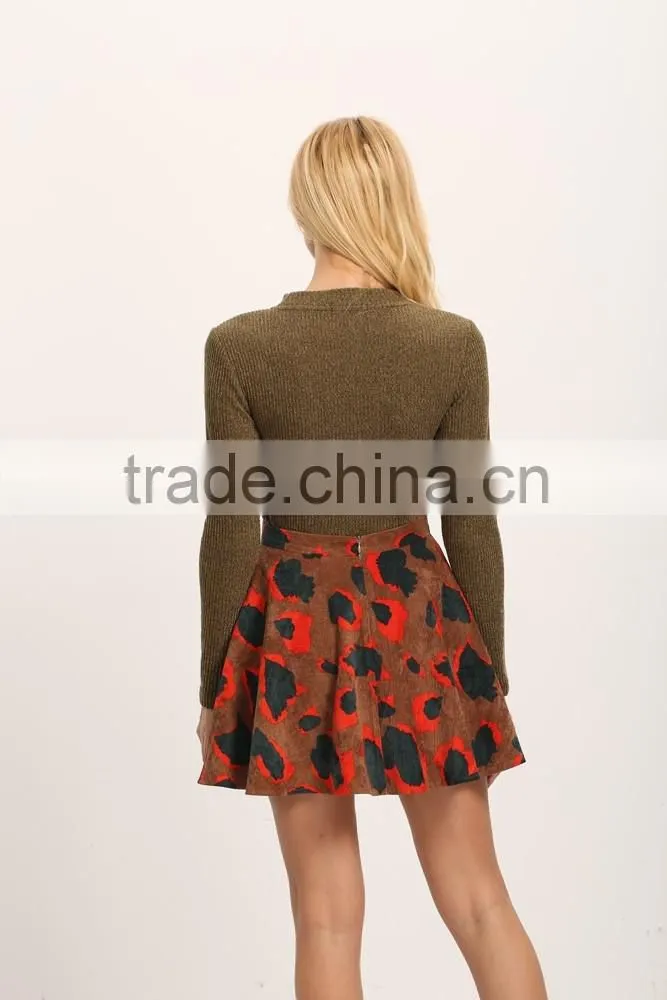 New arrival winter casual printing A-line skirt