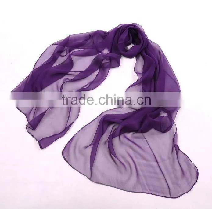 100% silk pure color long silk scarves