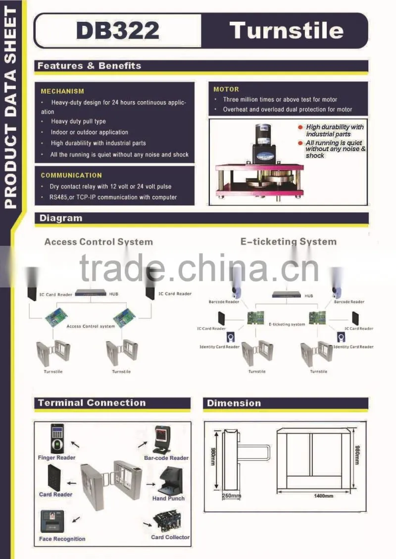 Supermarket Swing Turnstile Machine with Barcode Function