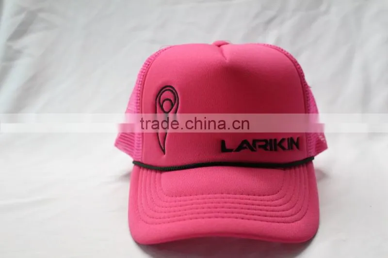 Neon color trucker hats with black strap