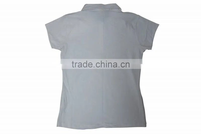 women newest plain short sleeve slim fit custom polo shirt