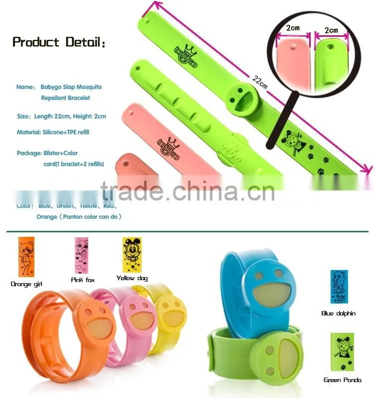 Cartoon baby slap bracelet repel mosquito band
