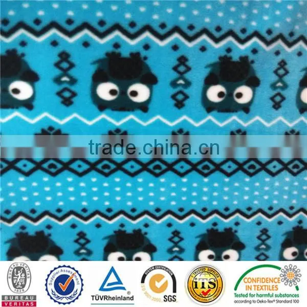 wholesale polyester velour with cartoon print fabric