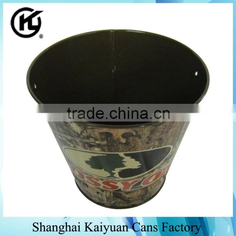 High Quality Round Wax Gift Candle bucket Tin Can Box (various lids and printing)