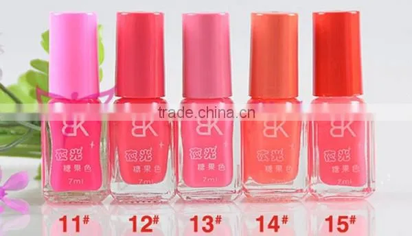 New arrival 7ml fluorescence nail polish/BK nail polish