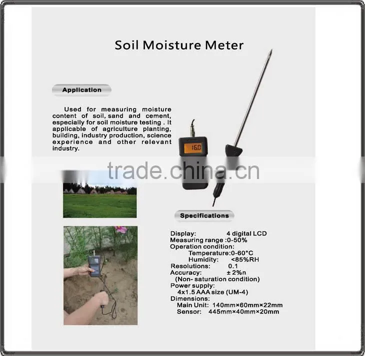 soil moisture & temperature meter made in china