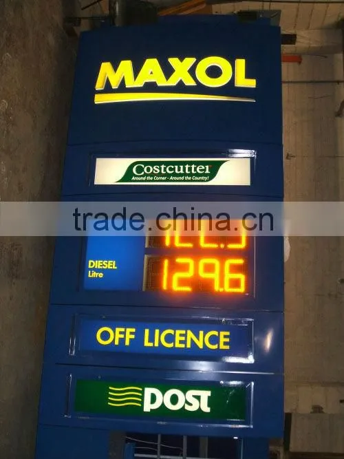Waterproof led gas station price display signs