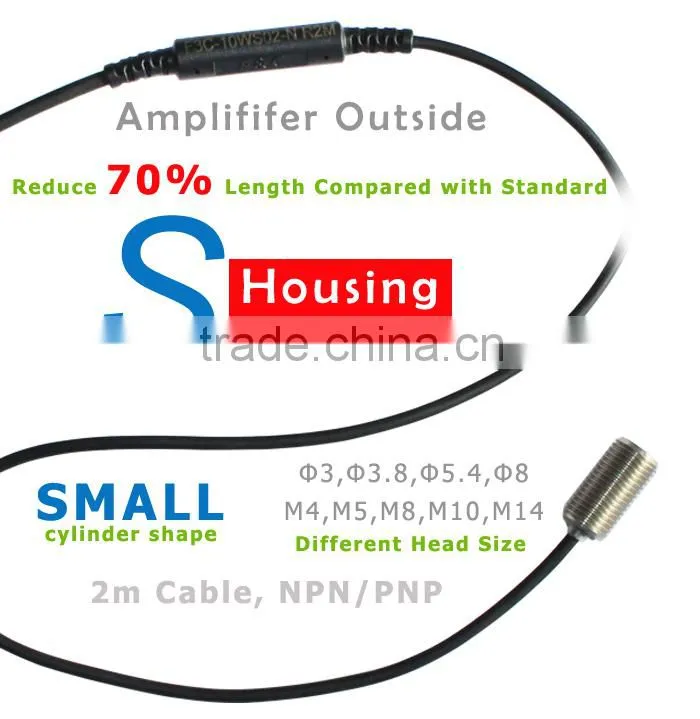 F3C-5.4WSQ1.2 Series M5 Proximity Sensor, Amplifier Outside, Short Length Housing, Flush/NPN/PNP/NO/NC Offered.