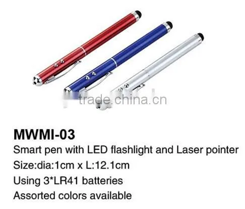 Hot Sale Smart pen with LED flashlight and Laser pointer