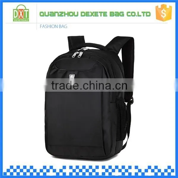 High capacity black trendy ergonomic polyester backpack for men