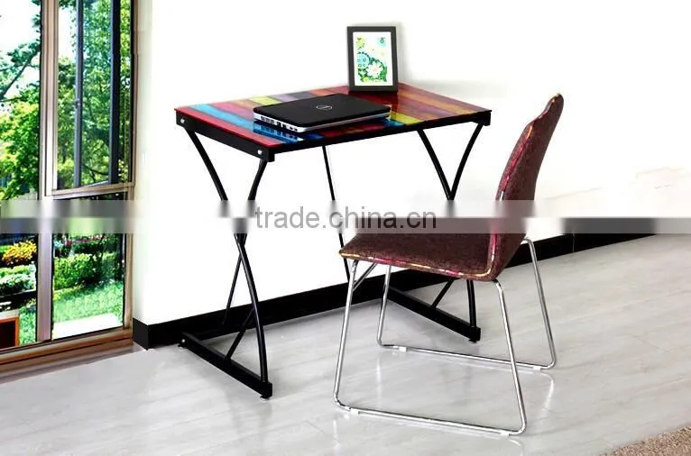 contemporary rainbow Computer Desk/ stainless steel frame