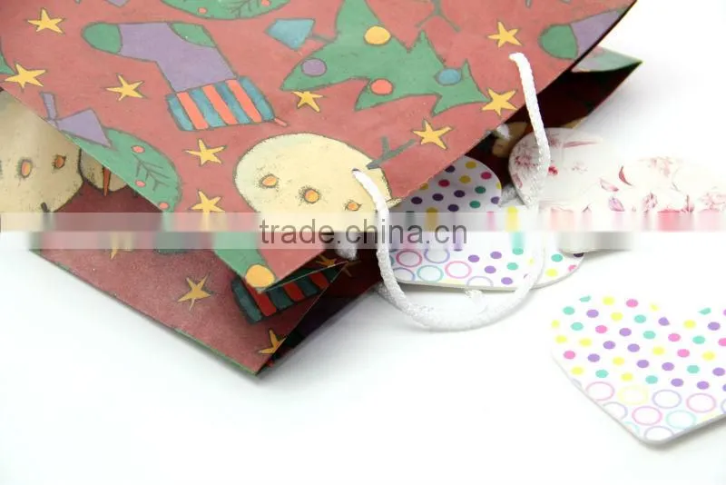 Fancy Christmas Kraft Paper Bag with Handle For Gifts