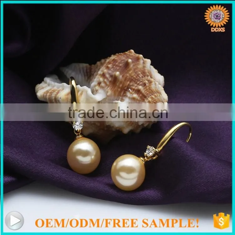 Top quality hot selling south sea shell pearl hoop earrings