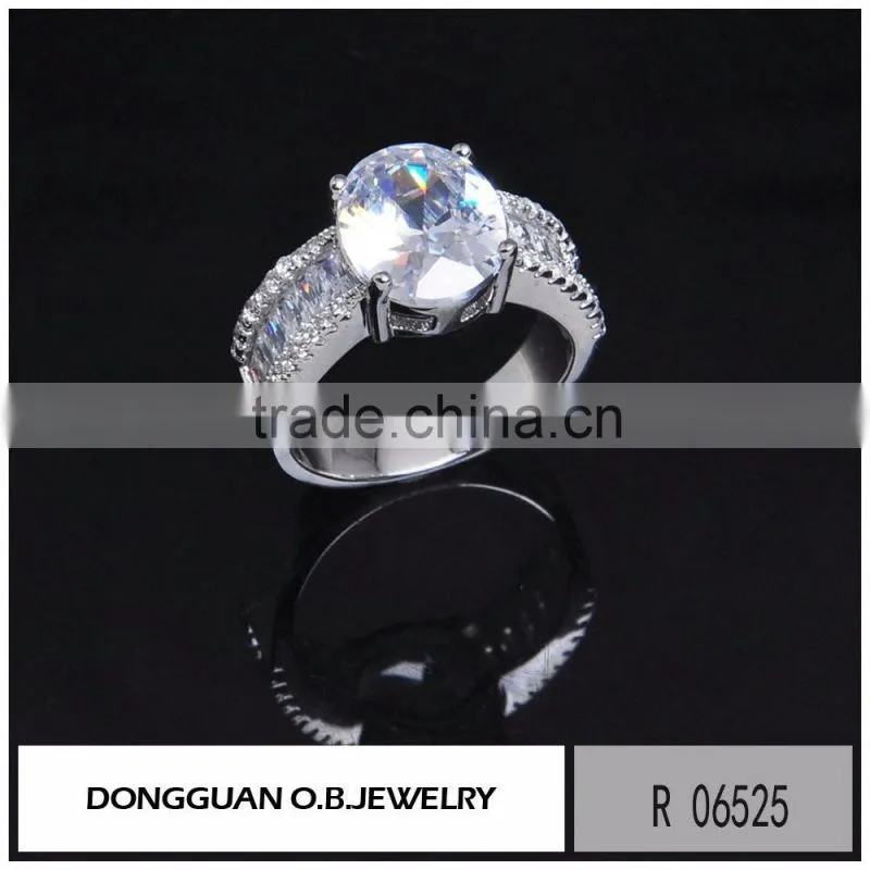 Fashion ring finger rings with red diamond for wedding ring / double rings
