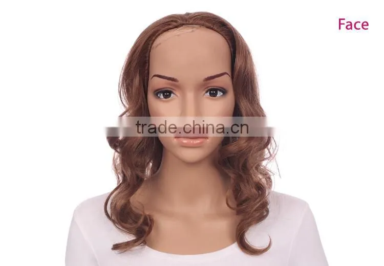 High quality deep wave synthetic wig blonde u part ombre color china wig supplier
