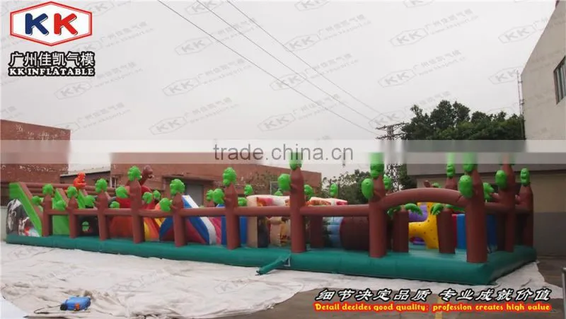Animal Jungle Inflatable Fun City Obstacle Course for Sale