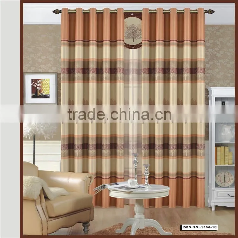 Polyester blackout printed curtain fabric with printed curtain net