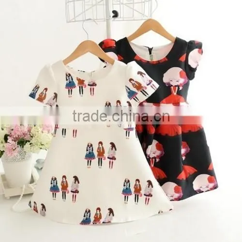 2016 cute kids fashion baby kids clothes dress Princess girl casual simple dress for kids