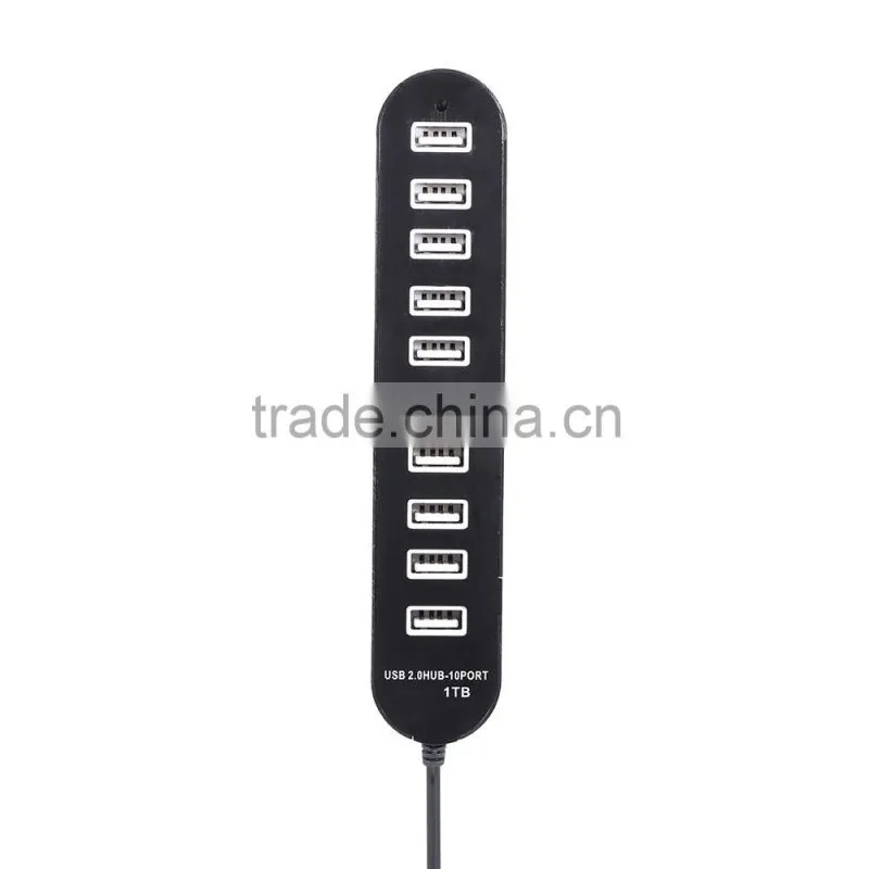 New High- performance Portable 480MBPS usb 2.0 10 port hub with one switch