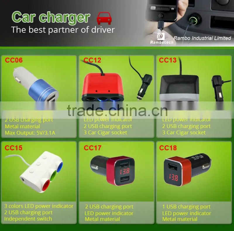 Upscale 3.1a car charger with retractable micro usb cable