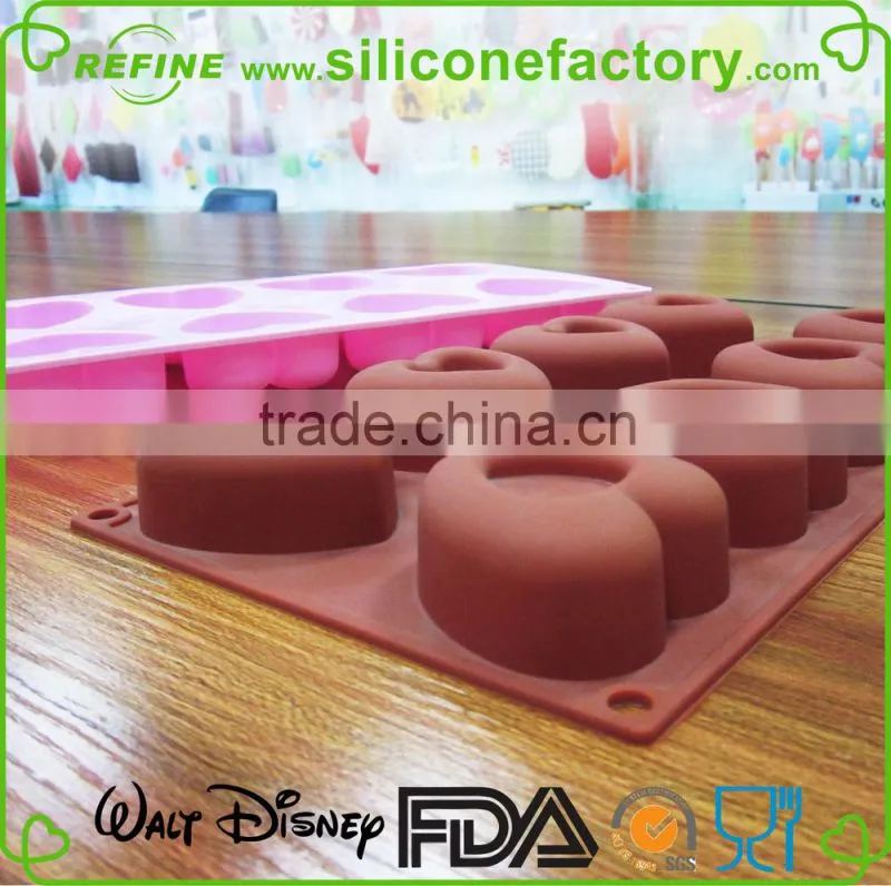 8 cute heart shaped FDA and LFGB standard silicone cake mould