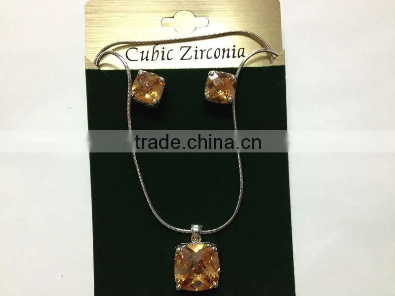 3A CZ stone necklace handmade fashion pandent