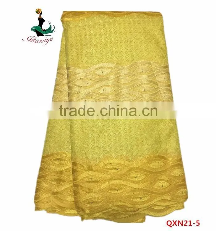 QXN21 swiss cotton lace african tulle lace embroidery fabric wholesale