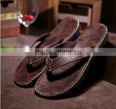 Men leather slippers PU sandals
