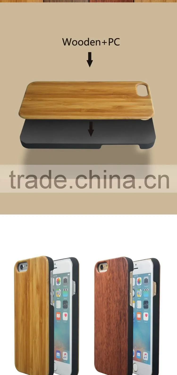 2016 Hot sale Real Wooden cell phone case for iphone6 6 plus,for iphone 7 cover case