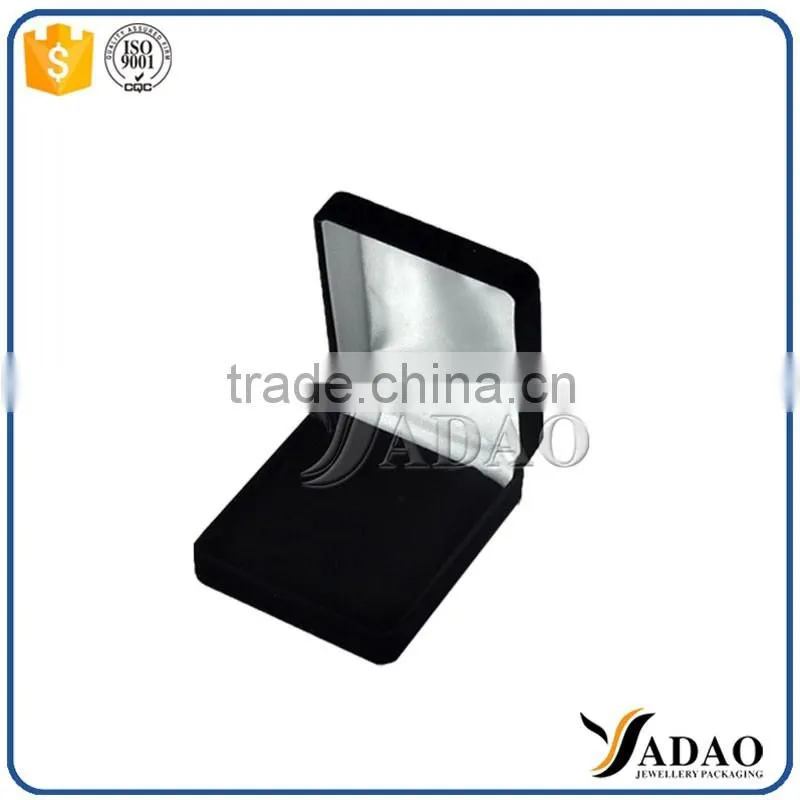 Customized handmade black flocking ring box custom packaging