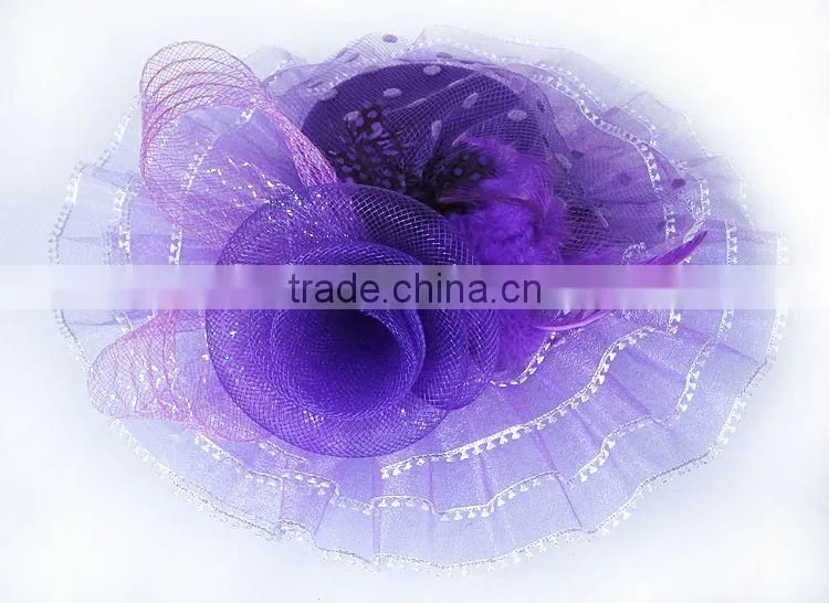 MYLOVE purple flower hat felt fabric fedora hat MLXM009