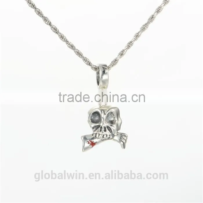Skull Metal Charms European Charm Bracelet Necklace 100% Real 925 Sterling Silver S198 Best Gifts For You Or Friends