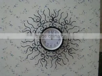 wholesale Wrought Iron home decor handicrafts vintage 24" digital metal wall clock