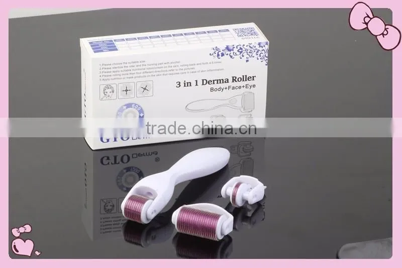Popular 3 in 1 derma roller with 180 / 600/ 1200 needles (CE approval)