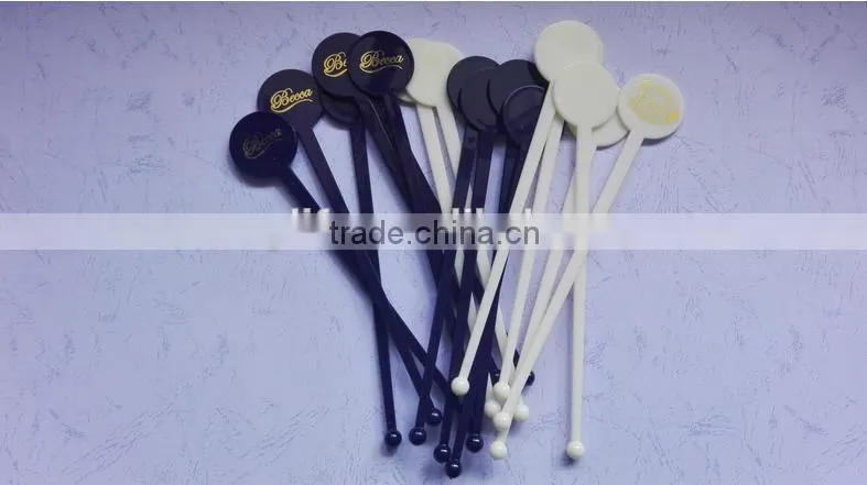 Best quality disposable custom-made cocktail plastic sticker party drink stirrer