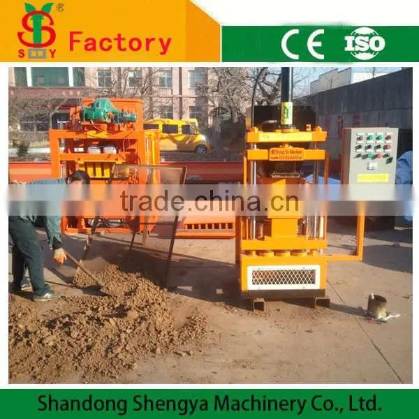 Shengya Brand hydraulic clay interlocking brick machine SY1-25 for build house make fly ash solid block in Africa best selling