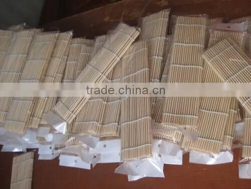 White bamboo mat happy sushi rolls
