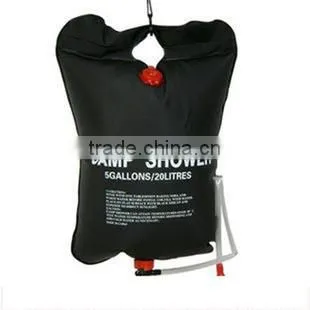 Outdoor black solar heating camp shower bag