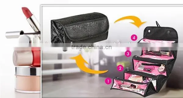 2014 Fashion Lady Roller Folding Four In One Cosmetic Bag