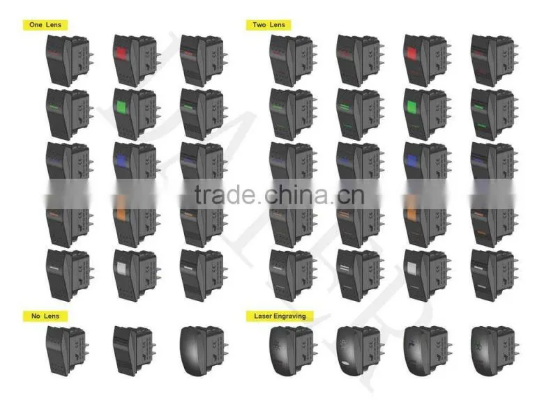 24V rocker switches with light limit 3 pin marine rocker switch