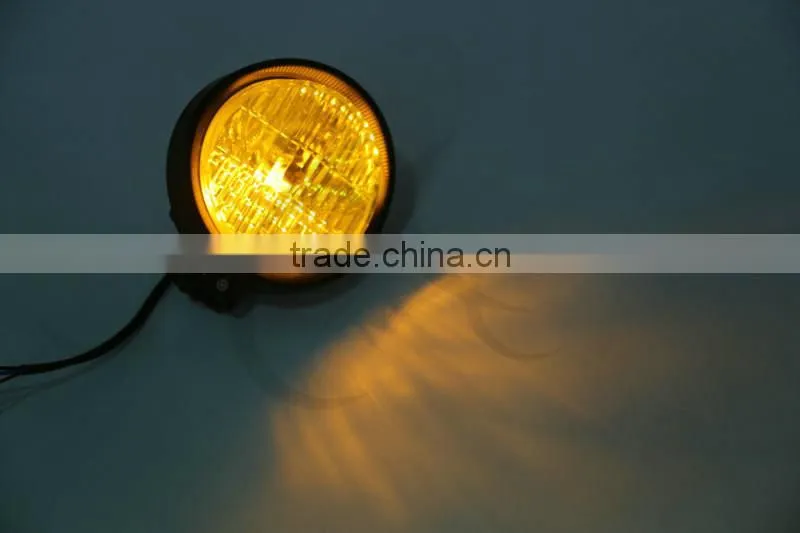 5-3/4" Faceted HeadLight Headlamp For Bobber Choppers Cruiser Old school