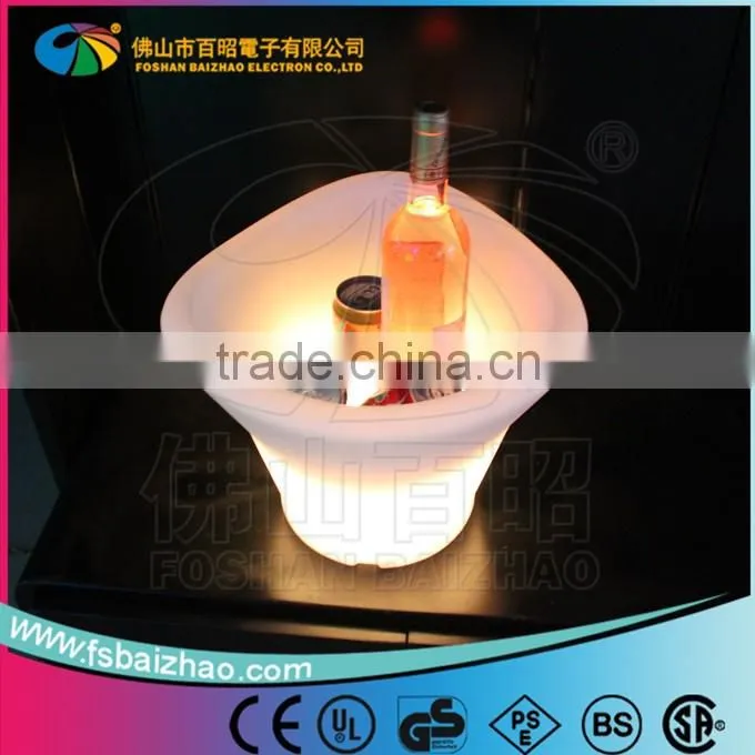RGB color modern design luxury led plastic ice buckets with lids