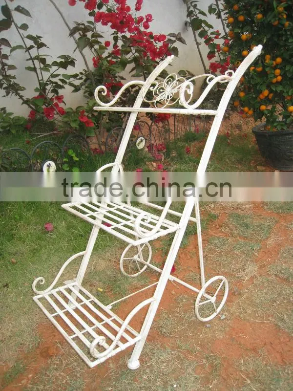 Classical Outdoor Decorative Vintage Antirust Waterproof Wrought Irons Metal Kitchen Shelf Unit