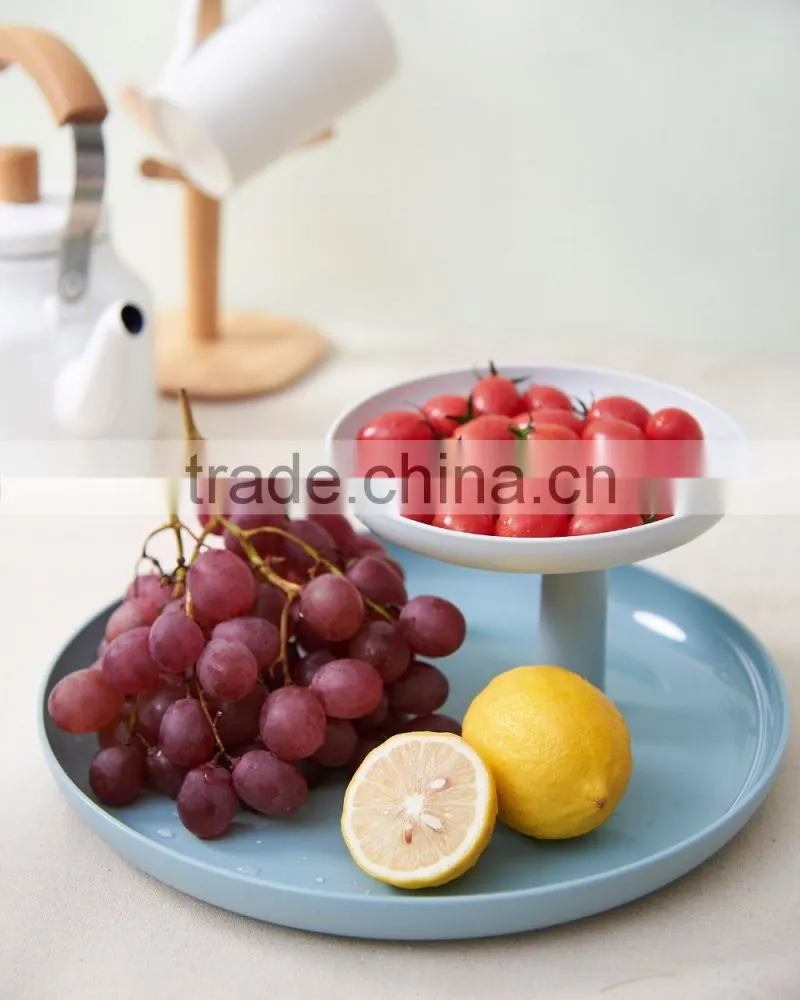 Plastic DIY Round Two Layer Fruit Tray