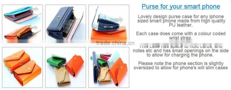 Crown smart pouch leather PU wallet case handbag for iPhone/Galaxy S/Smart Phone, comestic Jewelry bag