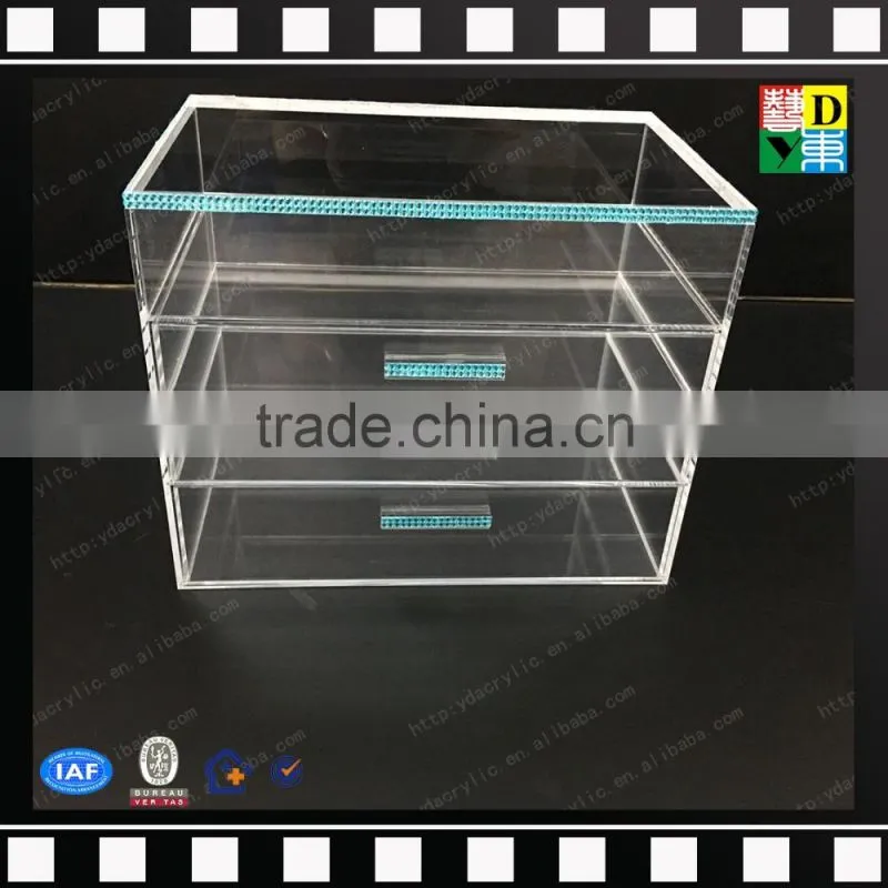 2016 Manufacturer supply acrylic 3 drawer counter top makeup organizer, acrylic 5 tiers drawers cosmetic organizer