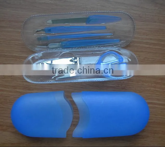 Plastic 6pcs nail care kit in plastic box cheap manicure set
